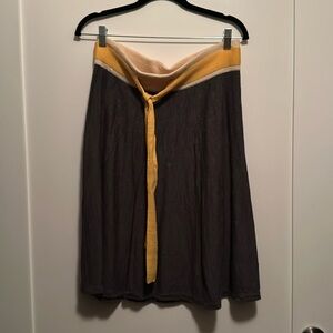 Vintage 100% wool anthropology skirt, yellow, and gray